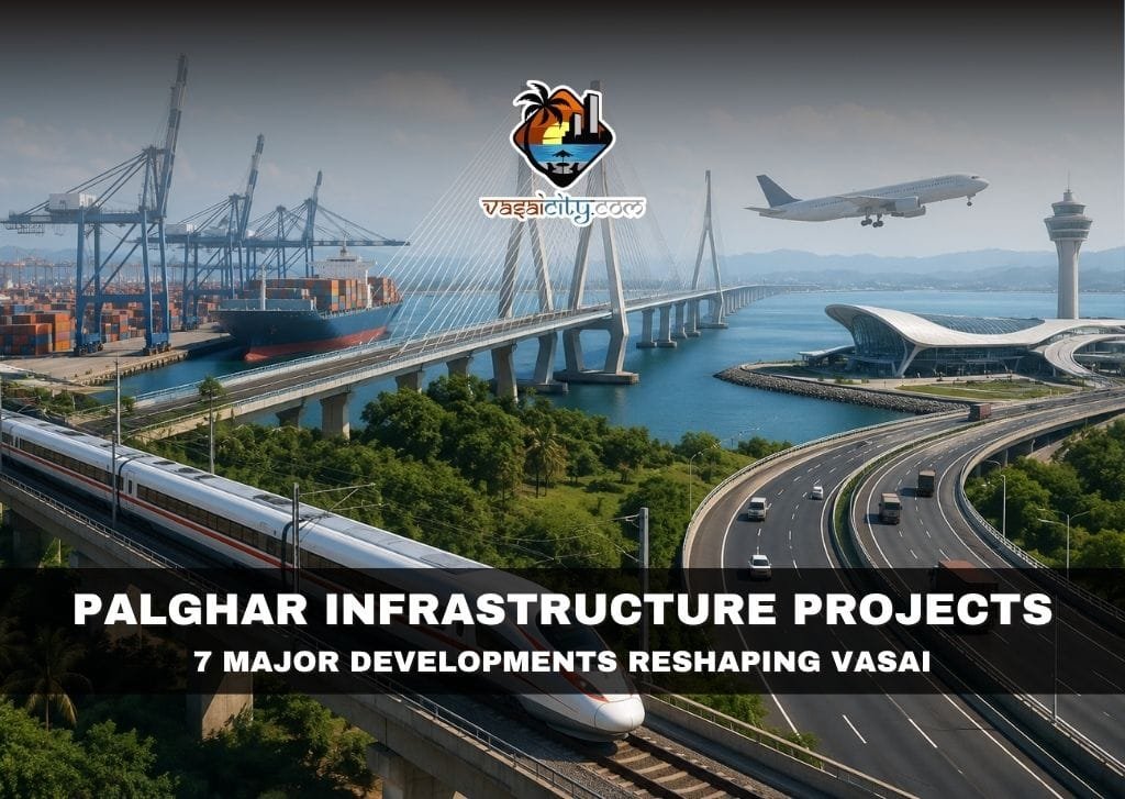 Palghar Infrastructure Projects showing Vadhavan Port, Bullet Train and Uttan-Virar Sea Link transforming Vasai Taluka