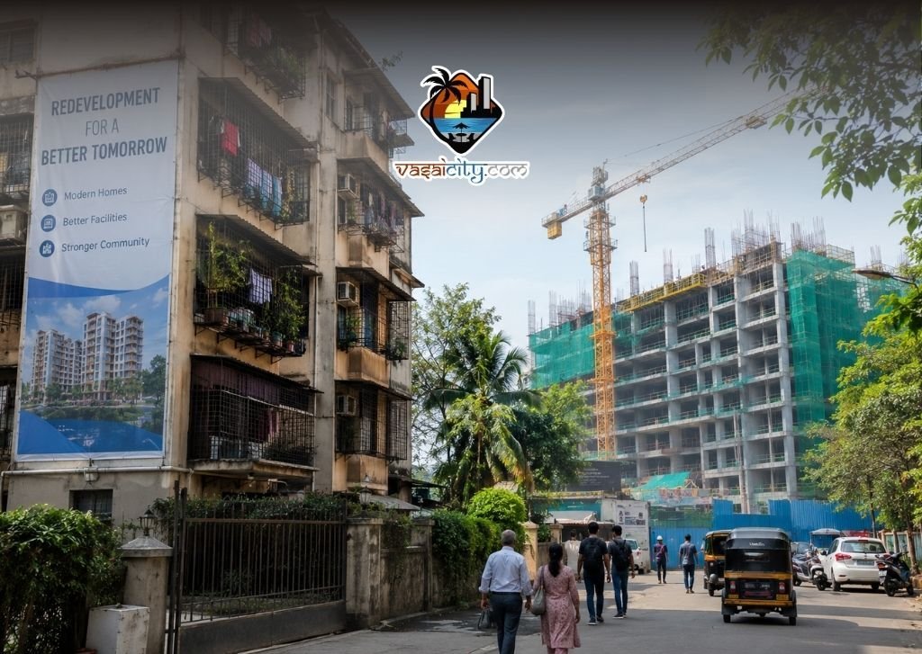 Vasai Redevelopment Vasai Redevelopment showing ageing residential buildings and the need for transparent redevelopment and builder accountability