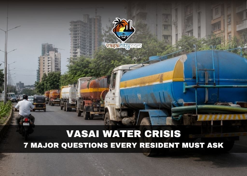 Water tankers travelling through Vasai highlighting the growing Vasai Water Crisis